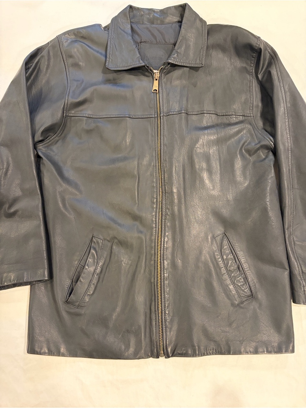 Cabela’s Footwear Leather Jacket Black Leather Zip Jacket